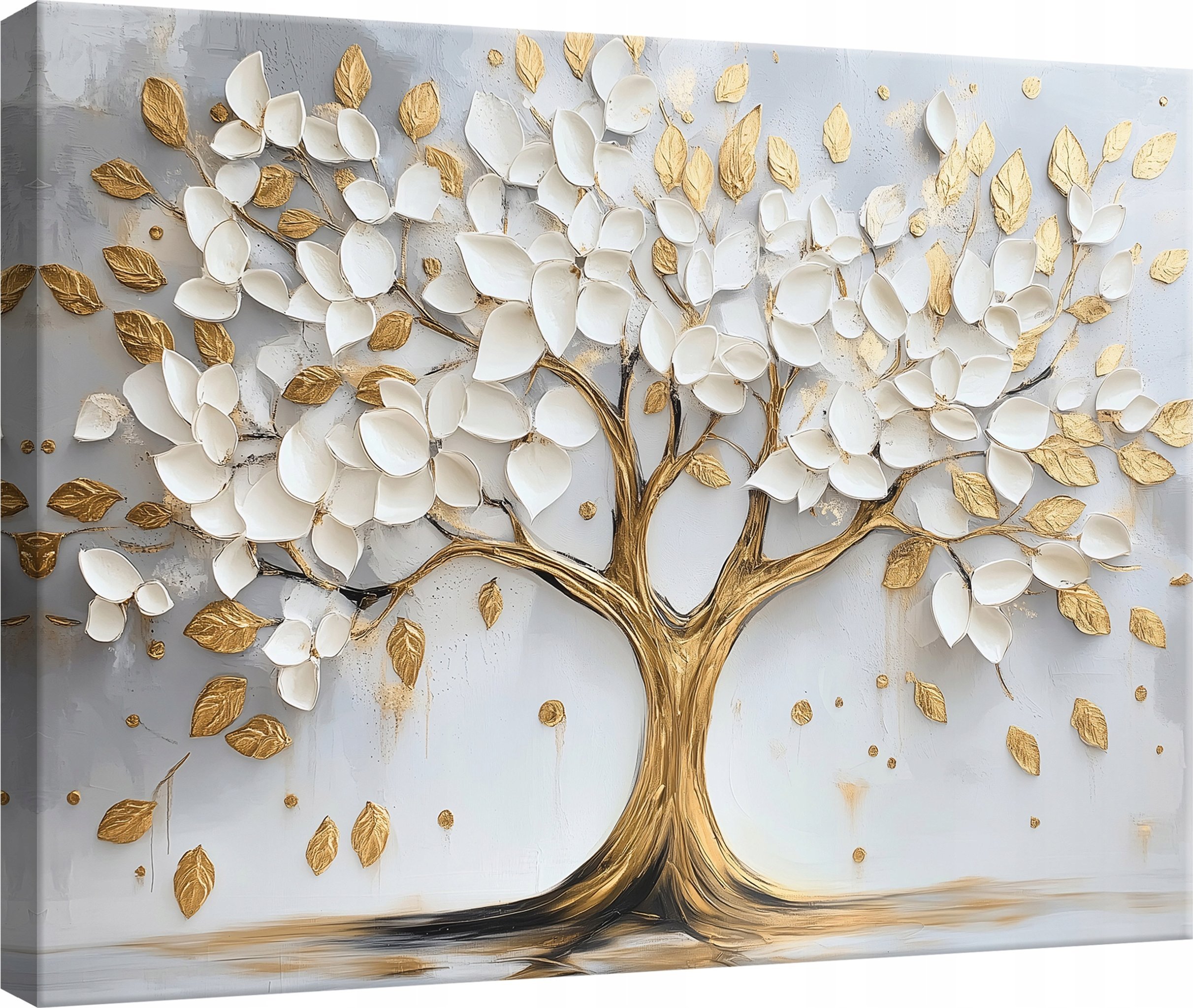 OBRAZ DO SYPIALNI SALONU KUCHNI KWIATY DRZEWO 3D NA PŁÓTNIE ŚCIANĘ 60x40