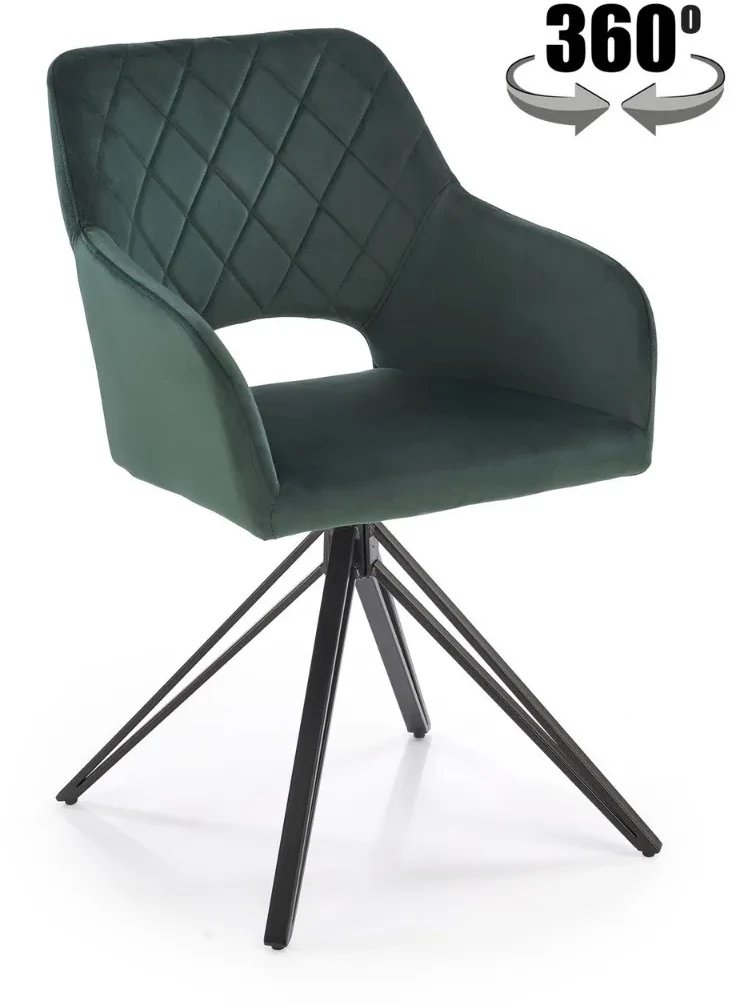 Krzesło tapicerowane K535 zielone obracane HALMAR
