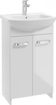 PSB Szafka łazienkowa z umywalką stojąca biała Mila 50 cm