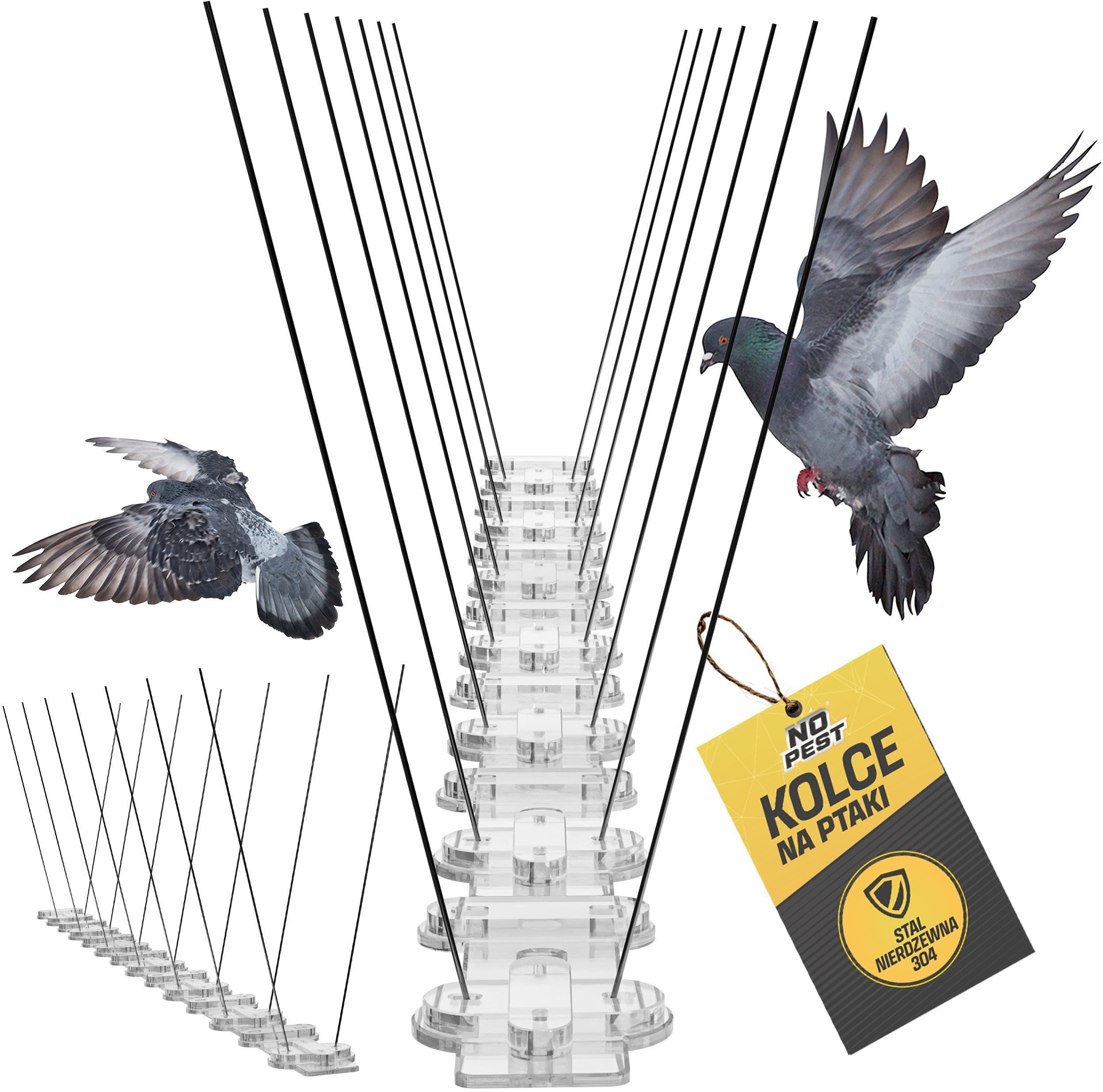 Kolce na Ptaki Gołębie Kolce Przeciw Ptakom Gołębiom Nierdzewne Kolce do Odstraszania Ptaków Gołębi o Długości 500mm i Szerokości 130mm