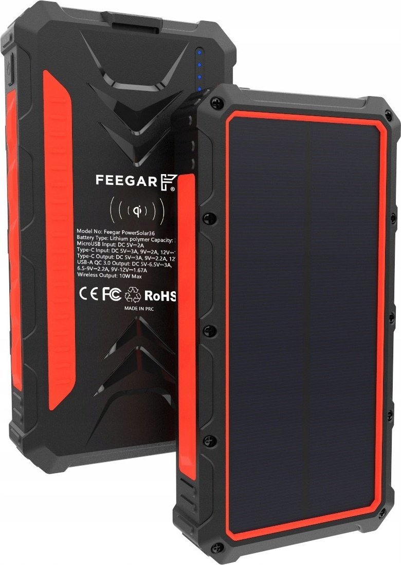 Powerbank Feegar Solar 36000mAh Czarny