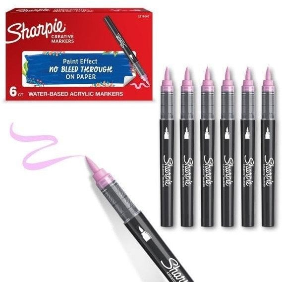 Markery akrylowe różowe (6szt)