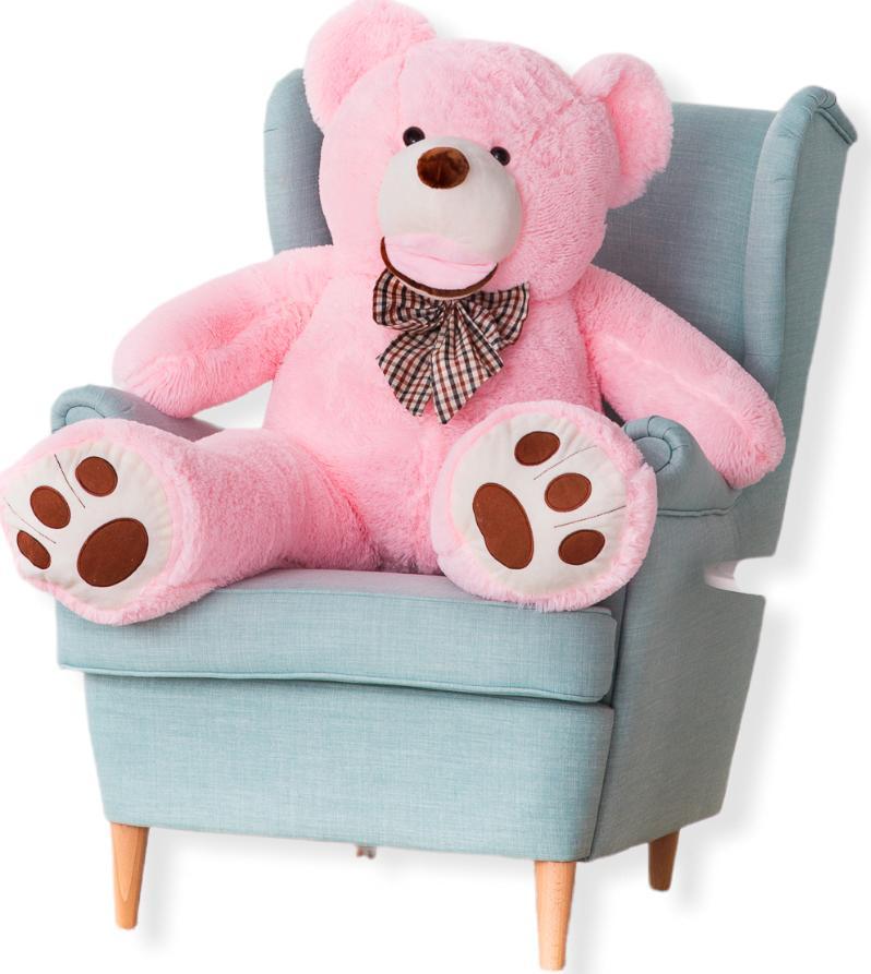 BLUBELL Wielki Miś pluszowy z kokardą TEDDY 130 cm RÓŻOWY