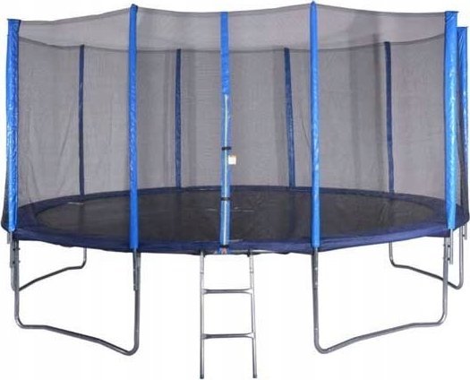 Trampolina Trampolina Czarno-Niebieska Ogrodowa Z Siatką