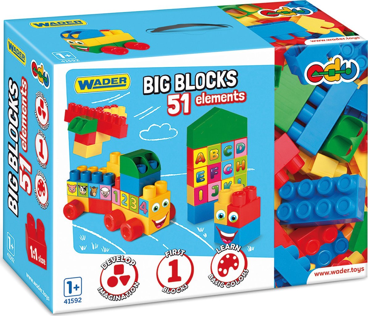 Wader KLOCKI BIG BLOCKS 51 el. + NAKLEJKI WADER 41592