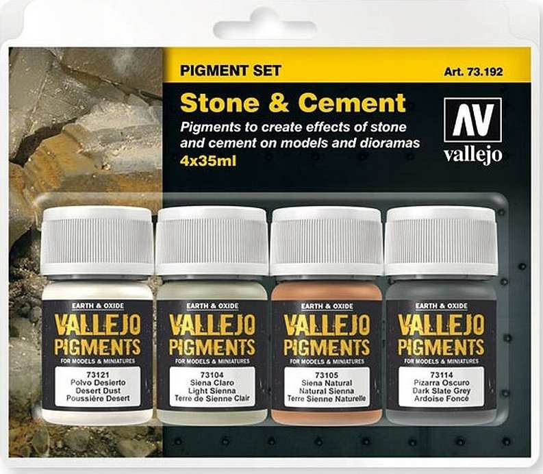 Vallejo Vallejo: 73.192 - Pigment Set -Stone & Cement (4x35 ml)