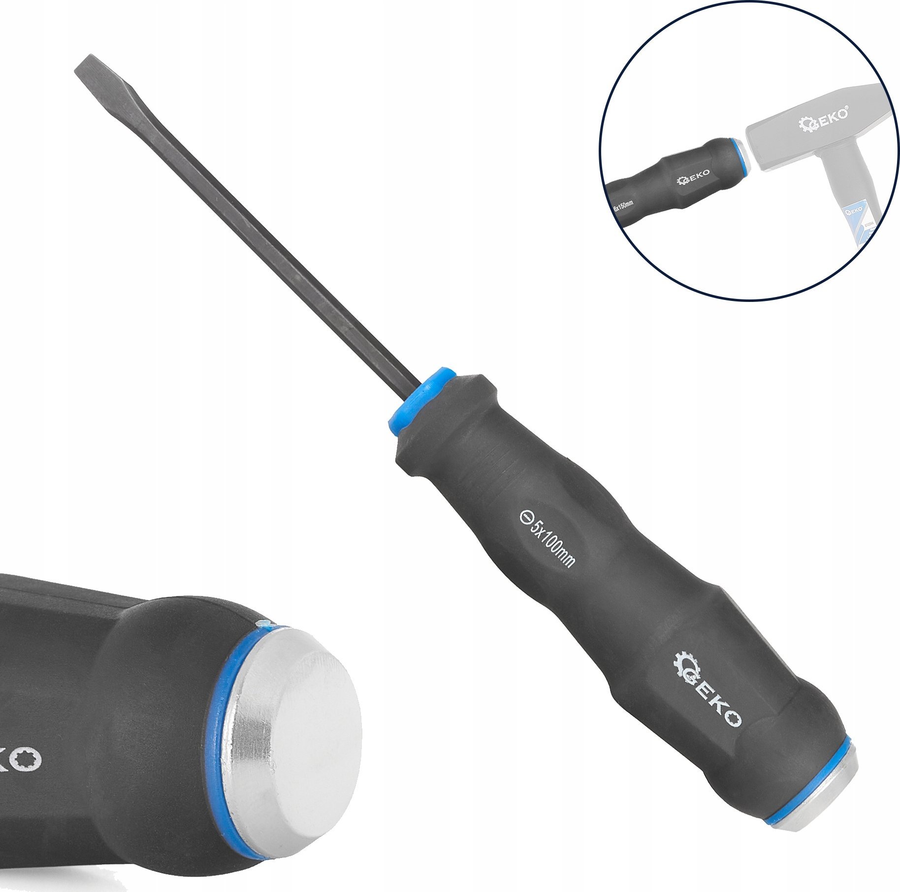 Geko Wkrętak płaski do pobijania 5x100mm CrV (12/120)