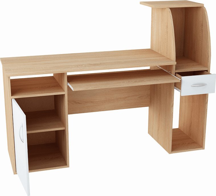 Biurko Bestseller B003 Dąb Sonoma-Biały 150x50 cm