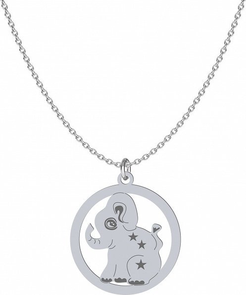 Radziszewska Jewellery Naszyjnik Srebrny Słonik Srebro 925 Łańcuszek Grawer Dedykacja Prezent