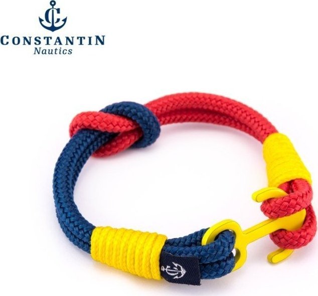 Constantin Nautics LOOK & SAIL Constantin Nautics BRANSOLETKA SPORTOWA RENE GRANATOWO-CZERWONO-ŻÓŁTA - CNB7525 Czerwony 16