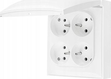 Kontakt-Simon Simon Aquaclick Gniazdo IP44, 4-krotne z uziem., klapka w kolorze biały ACGZ4/11