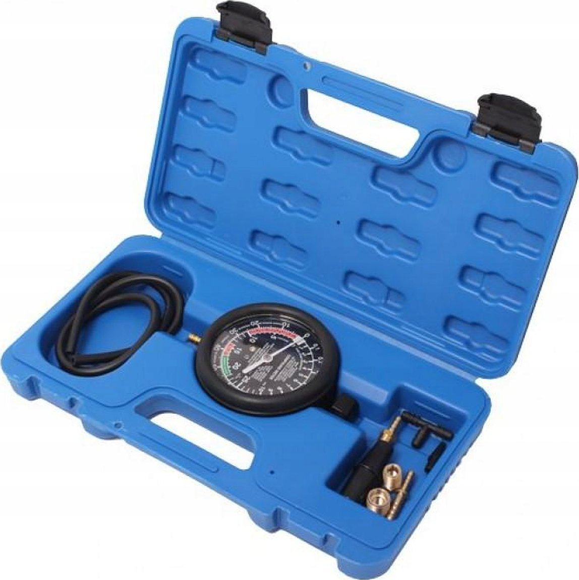 Rockforce Tester ciśnienia paliwa i podciśnienia w zestawie z adapterami gwintowanymi (9 pinów)