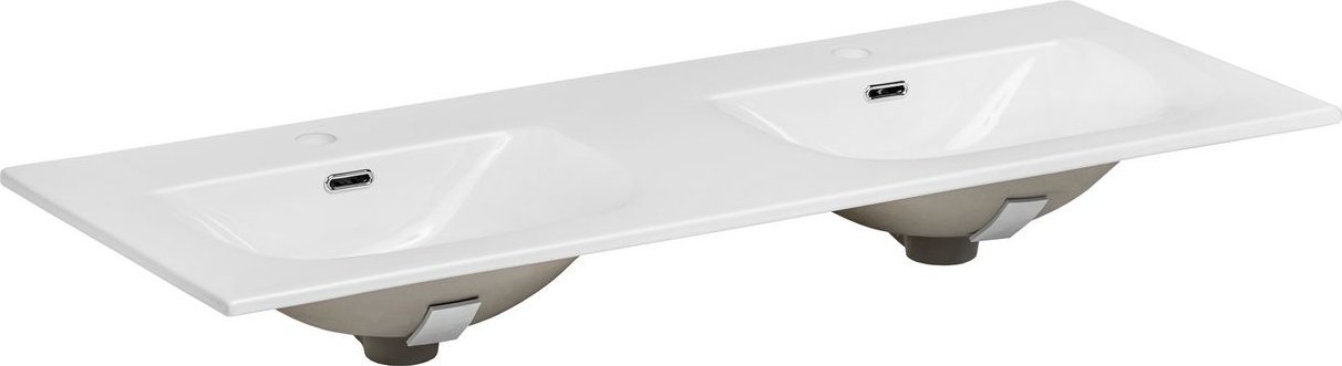 Umywalka Comad Umywalka łazienkowa, podwójna misa, Sky, 121x46x17 cm, biały