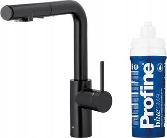 Bateria kuchenna KFA DUERO PURE BASIC PULL-OUT BATERIA KUCHENNA Z FUNKCJĄ FILTRACJI WODY I WYCIĄGANĄ WYLEWKĄ + ZESTAW FILTRUJĄCY PROFINE BLUE S, CZARN