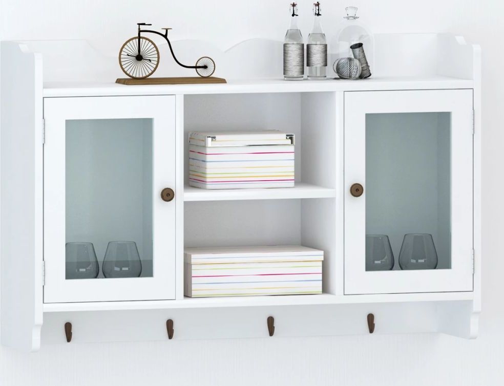 vidaXL Wisząca szafka ścienna na książki, DVD, szklanki, MDF