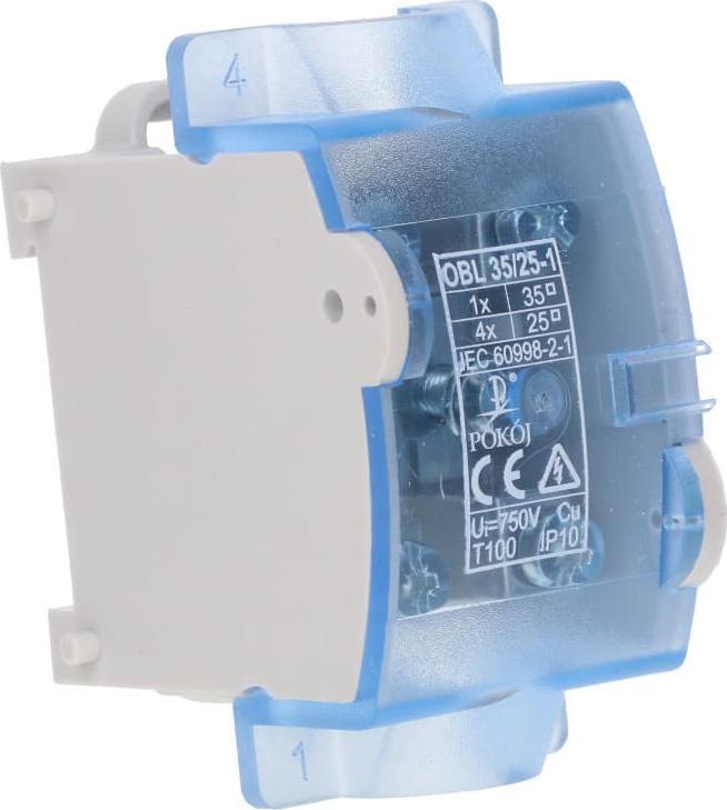 Pokój Odgałęźnik instalacyjny 1P 1x35mm2/4x25mm2 niebieski OBL 35/25-1 R35RW-01040000303 /10szt./