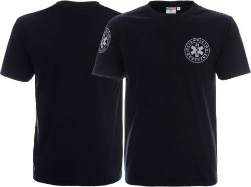 LPP - Promostars Koszulka ratownicza granatowa męska odblaskowa FUNKCYJNA - nadruk przód + rękawek