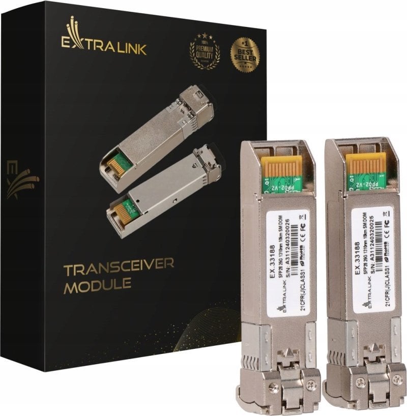 Moduł SFP ExtraLink EXTRALINK SFP28 25G 1310NM SM 10KM LC DUPLEX 2-PACK