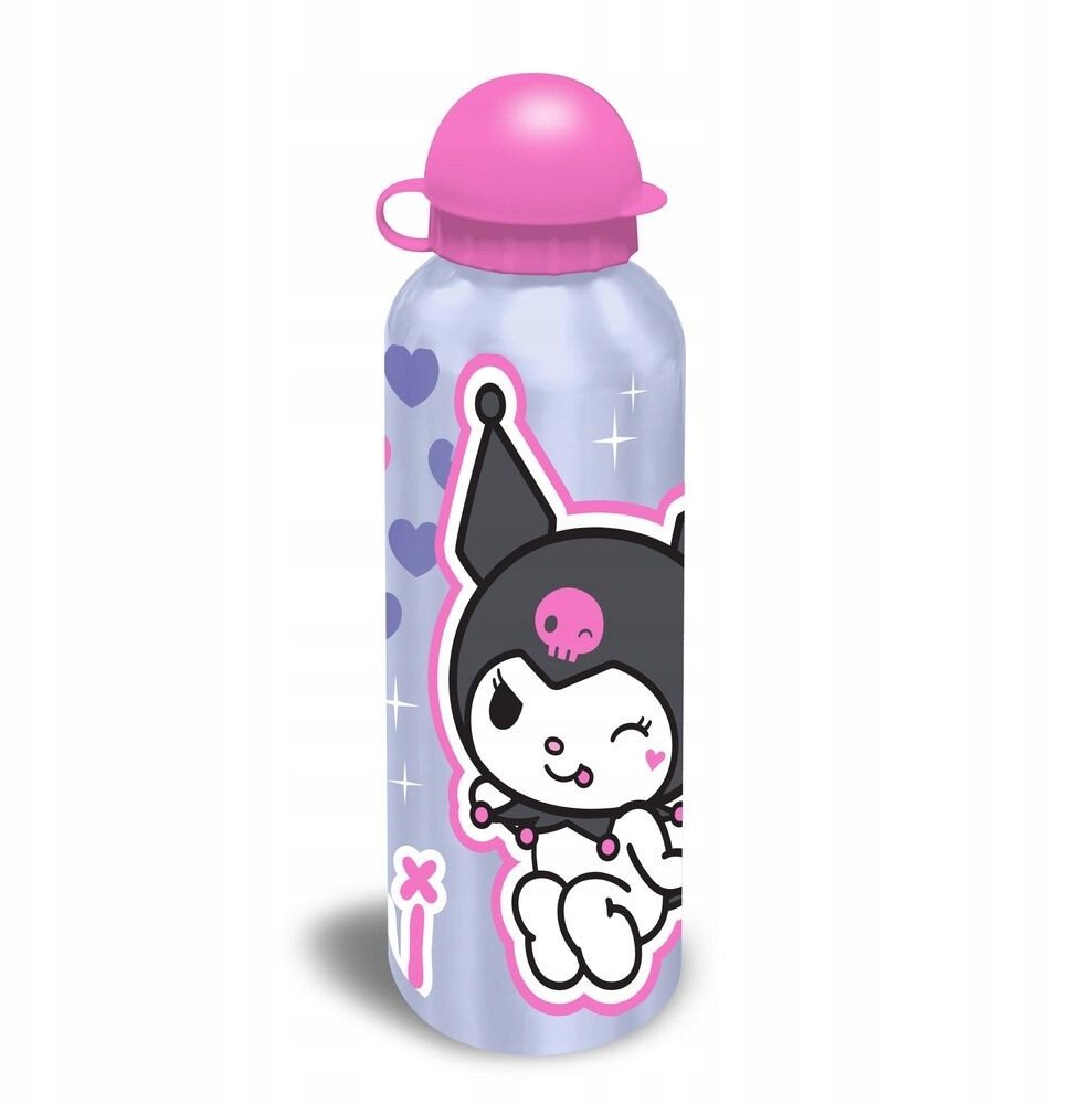 Butelka aluminiowa / bidon / korek niekapek / Kuromi / niebieska