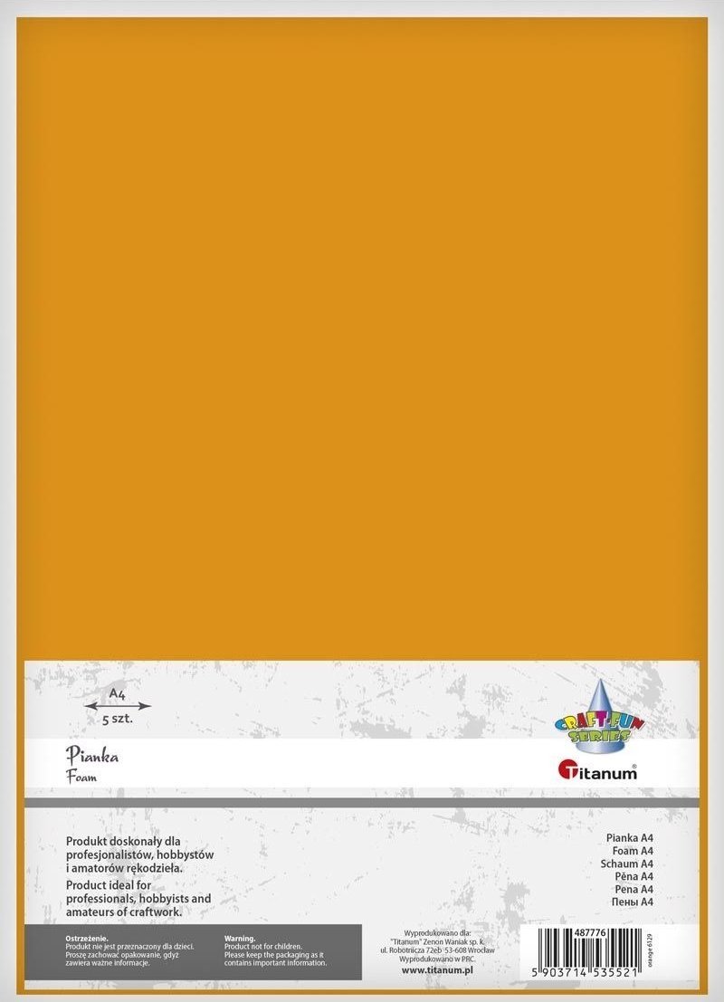 Titanum Pianka A4 5szt. pomarańczowa