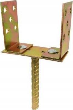 PODSTAWA SŁUPA REGULOWANA 0-165MM NA DŁUGI PRĘT, OCYNK ŻÓŁTY