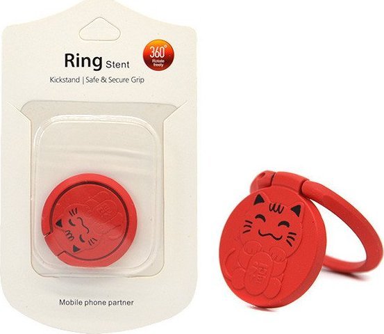 UCHWYT TELEFONU STOJAK KITTY UNIWERSALNY VEGA CZERWONY RING HOLDER RED