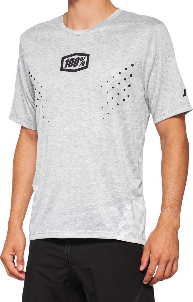100% Koszulka męska 100% AIRMATIC Mesh Jersey krótki rękaw grey roz. M (NEW 2022)