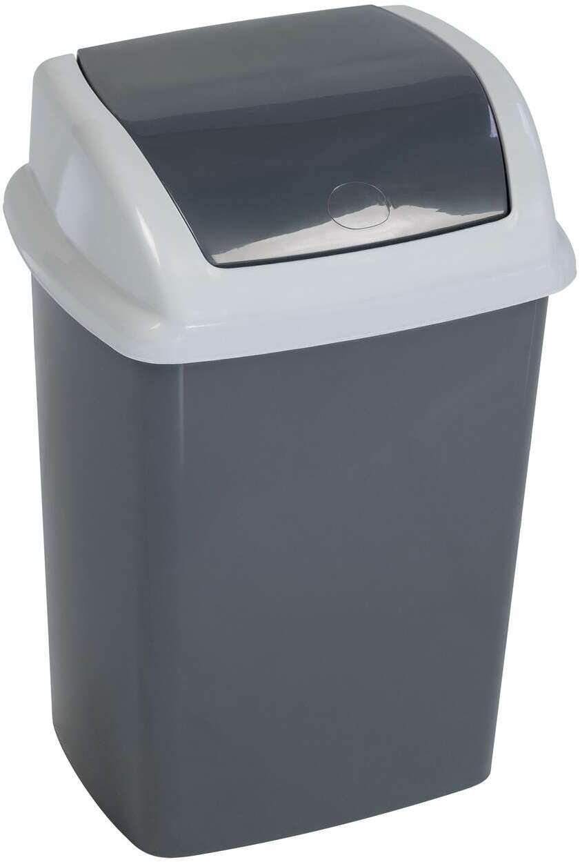 Kosz na śmieci Maul kosz na śmieci 5 l Prostokątny kosz na śmieci z plastiku, polipropylen (PP) ciemnoszary, biały