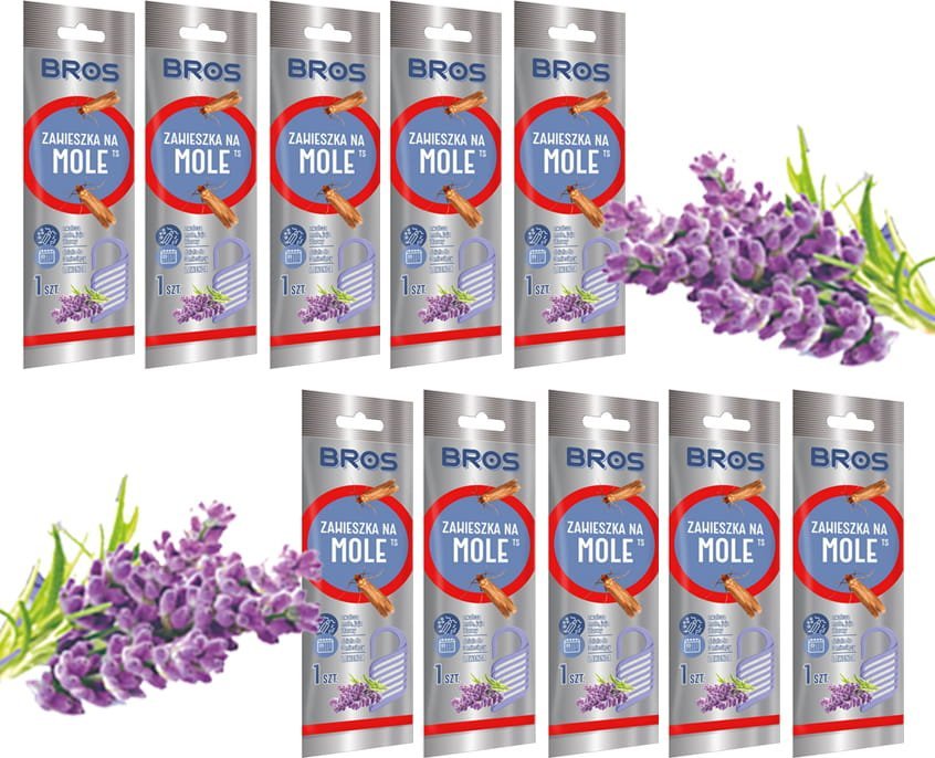 Bros BROS - zawieszka na mole lawendowa - 10 szt.