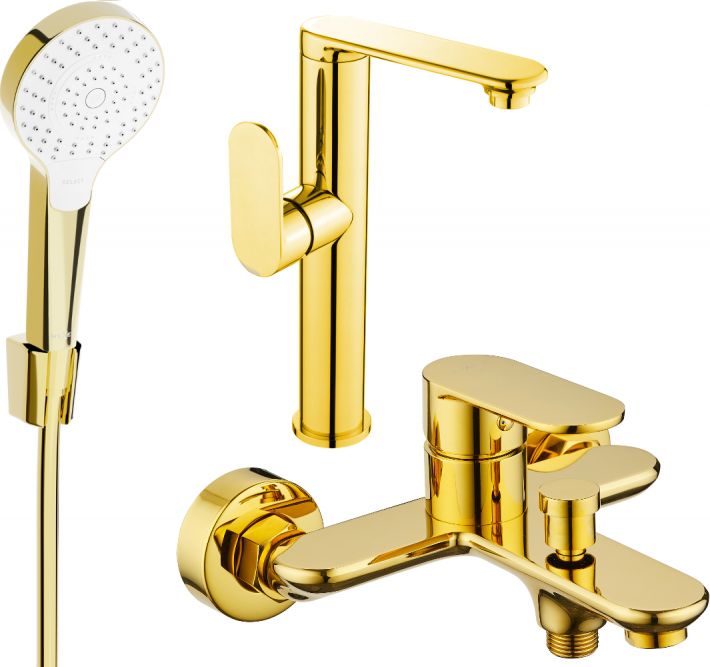 Mexen Mexen Milo R05 zestaw wannowy, złoty - 713153R05-50