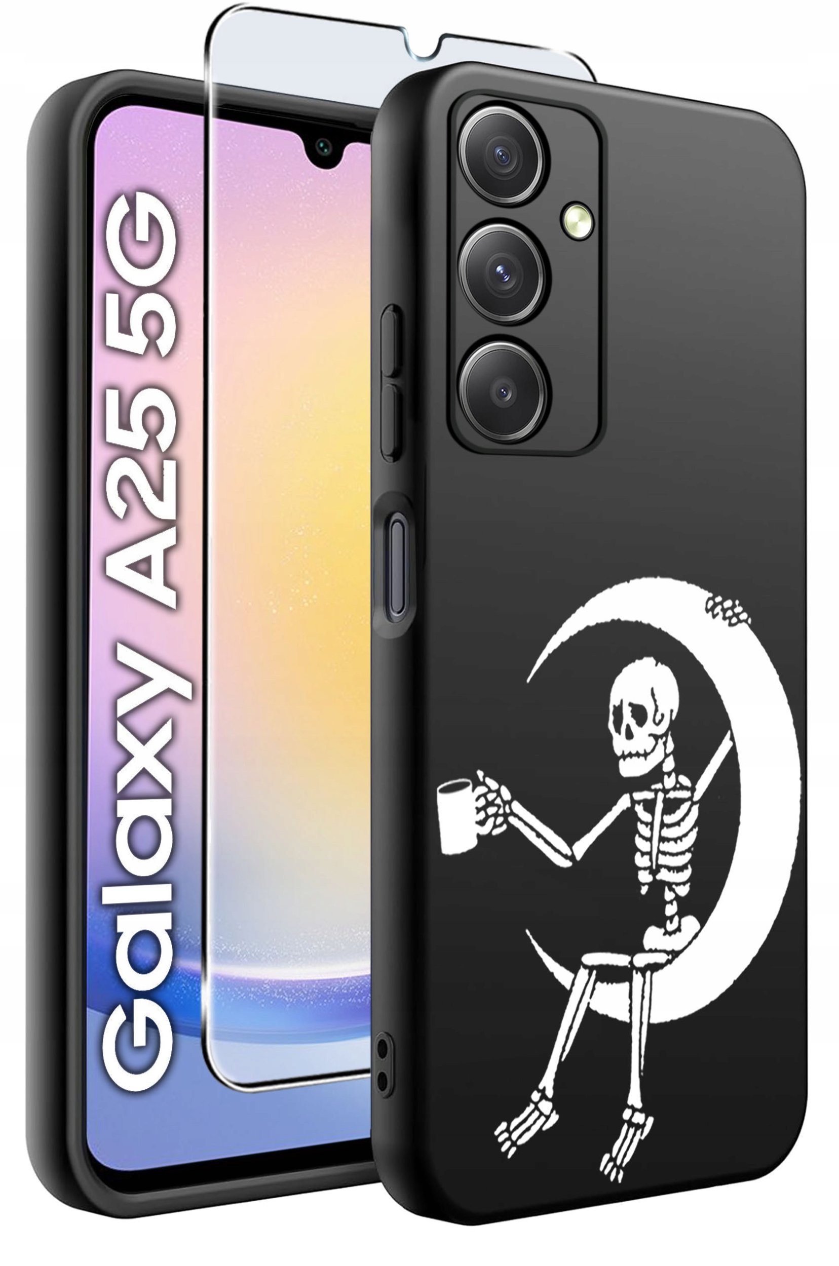 ETUI do Samsung A25 5G WZORY | SILIKONOWE MATT CASE + SZKŁO HARTOWANE 9H