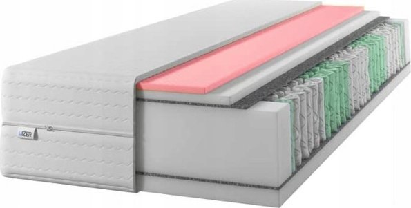 Materac sprężynowy DIAMOND 120x200 25 cm | Visco Memory | Dwustronny H2/H3 | 7 stref | Rdzeń ze sprężyn kieszeniowych | Pikowany pokrowiec
