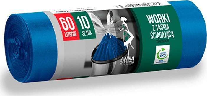 Anna Zaradna Worki na śmieci z taśmą ściągającą supermocne 60 l 10 szt.