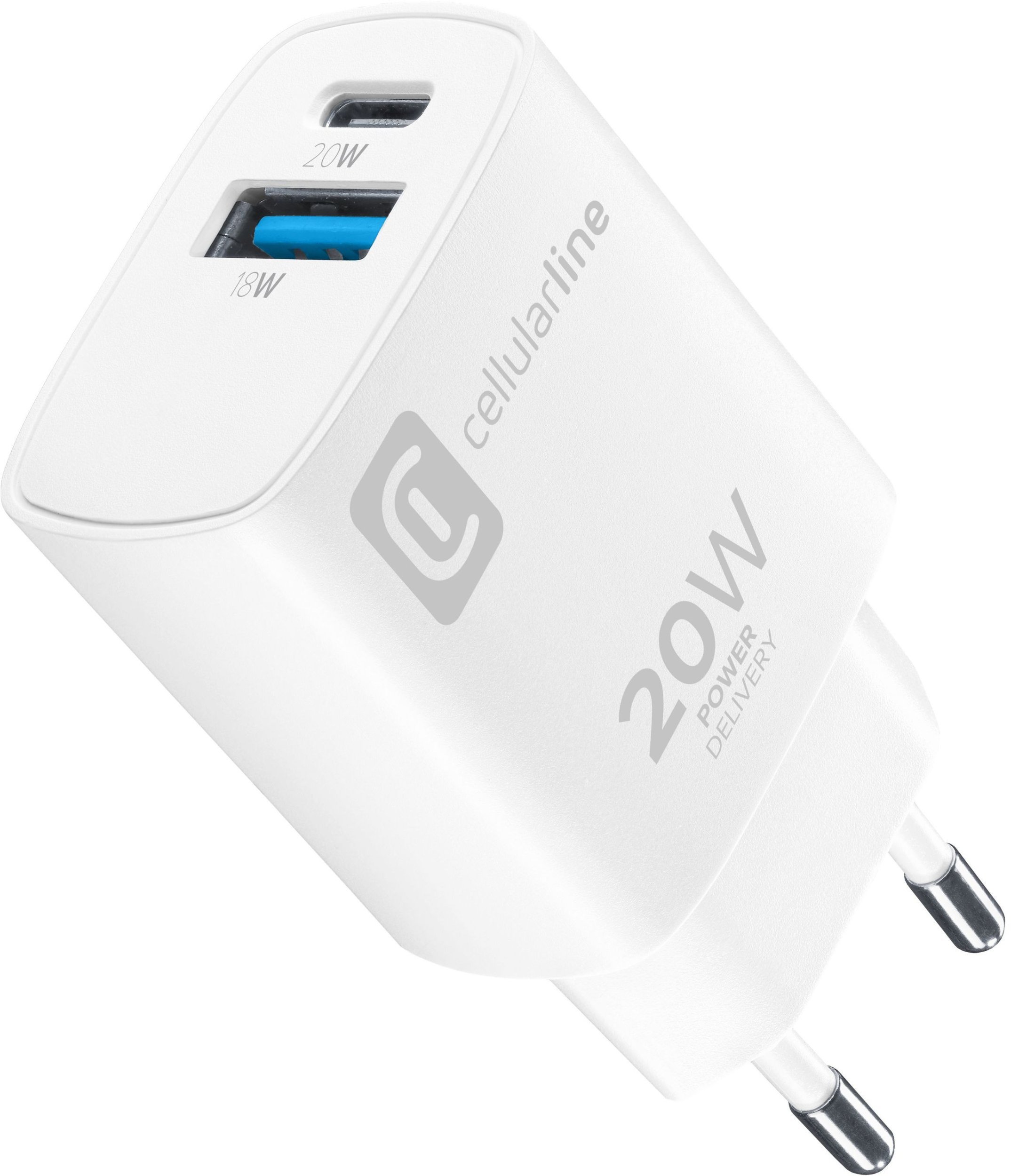 Cellularline Dual Port Travel Charger Apple PD 20W White
