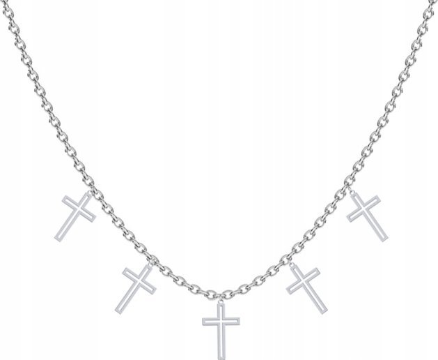 Radziszewska Jewellery Naszyjnik Srebrny z Krzyżykami 925 Krzyżyk Krzyż Prezent DEDYKACJA GRATIS