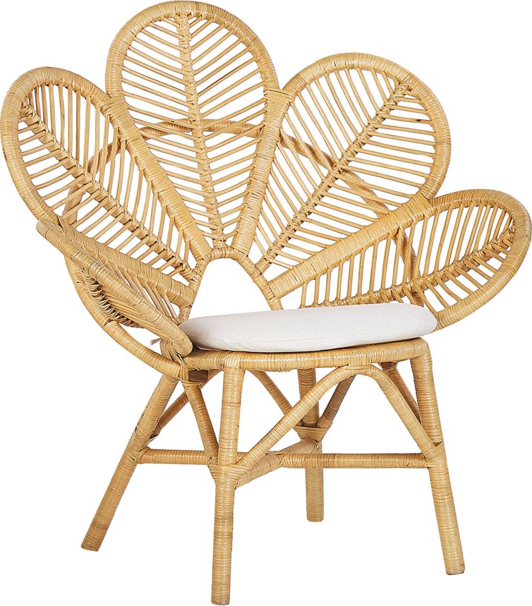 Beliani Fotel paw rattanowy beżowy FLORENTINE