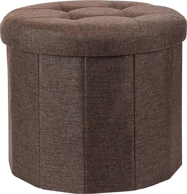 Home Styling Collection Pufa z pikownym siedziskiem OTTOMAN, Ø 45 x 39 cm, kolor szary