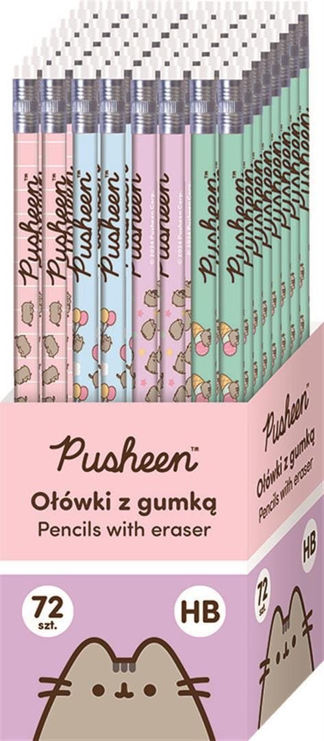 Ołówki z gumką tuba 72 sztuk HB PUSHEEN