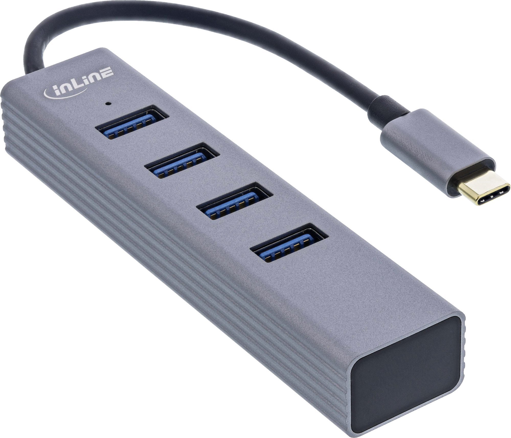 HUB USB InLine InLine® USB 3.2 Gen.1 Type C hub (4x USB-A 5Gbps), OTG, metal case