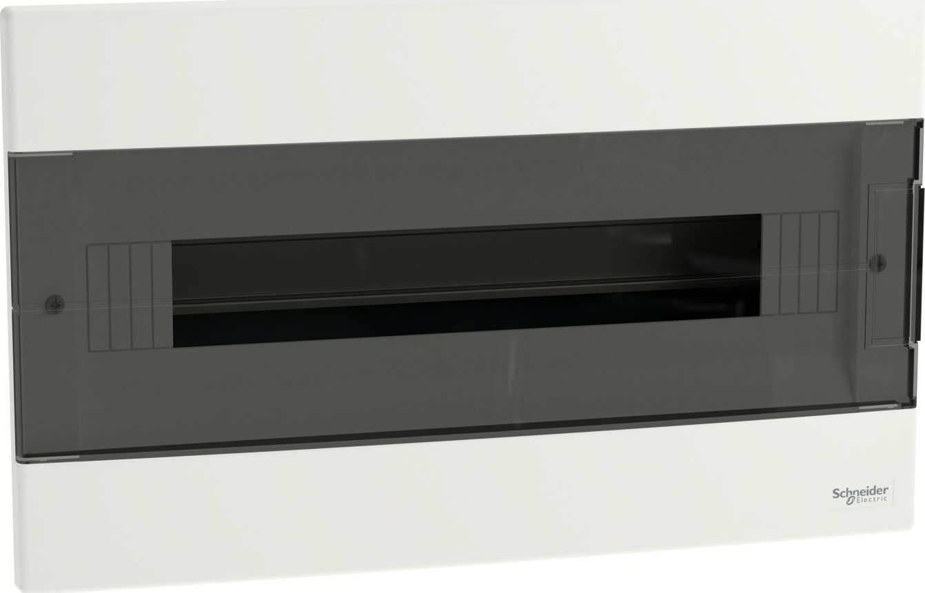 SCHNEIDERE Rozdzielnica podtynkowa Schneider 1x18 IP40 IK07 Easy9 EU EZ9EU-1-18-PT-T EZ9EUA118 biała drzwi transparentne