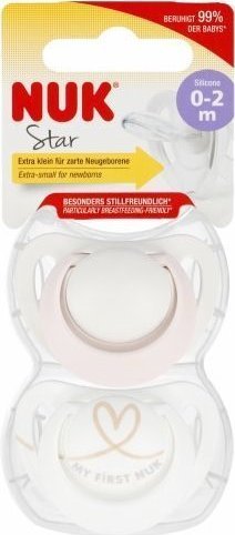 NUK 401933 SMOCZEK SILIKONOWY STAR 0-2 2SZT 541386, 175282