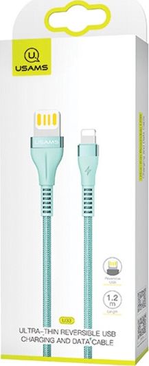 Kabel USB Usams USB-A - Lightning 1.2 m Niebieski (63781-uniw)