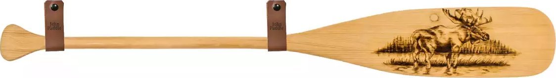 John Paddle Pagaj John Paddle Beavertail Ozdoba Wypalany 110 cm WZ7 ze skórzanymi poziomymi zawieszkami 110 cm