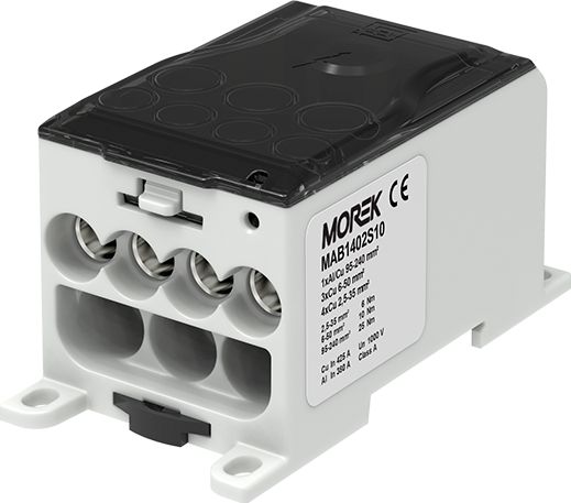 MOREK Blok rozdzielczy Cu-425A Al-380A 1P na TH35 OJL 400A MAB1401S10 Morek 4467