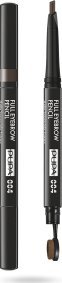 Pupa Pupa, Full, Paraben-Free, Definer, Double-Ended, Eyebrow Cream Pencil & Brush 2-In-1, 004, Extra Dark, 0.2 g For Women