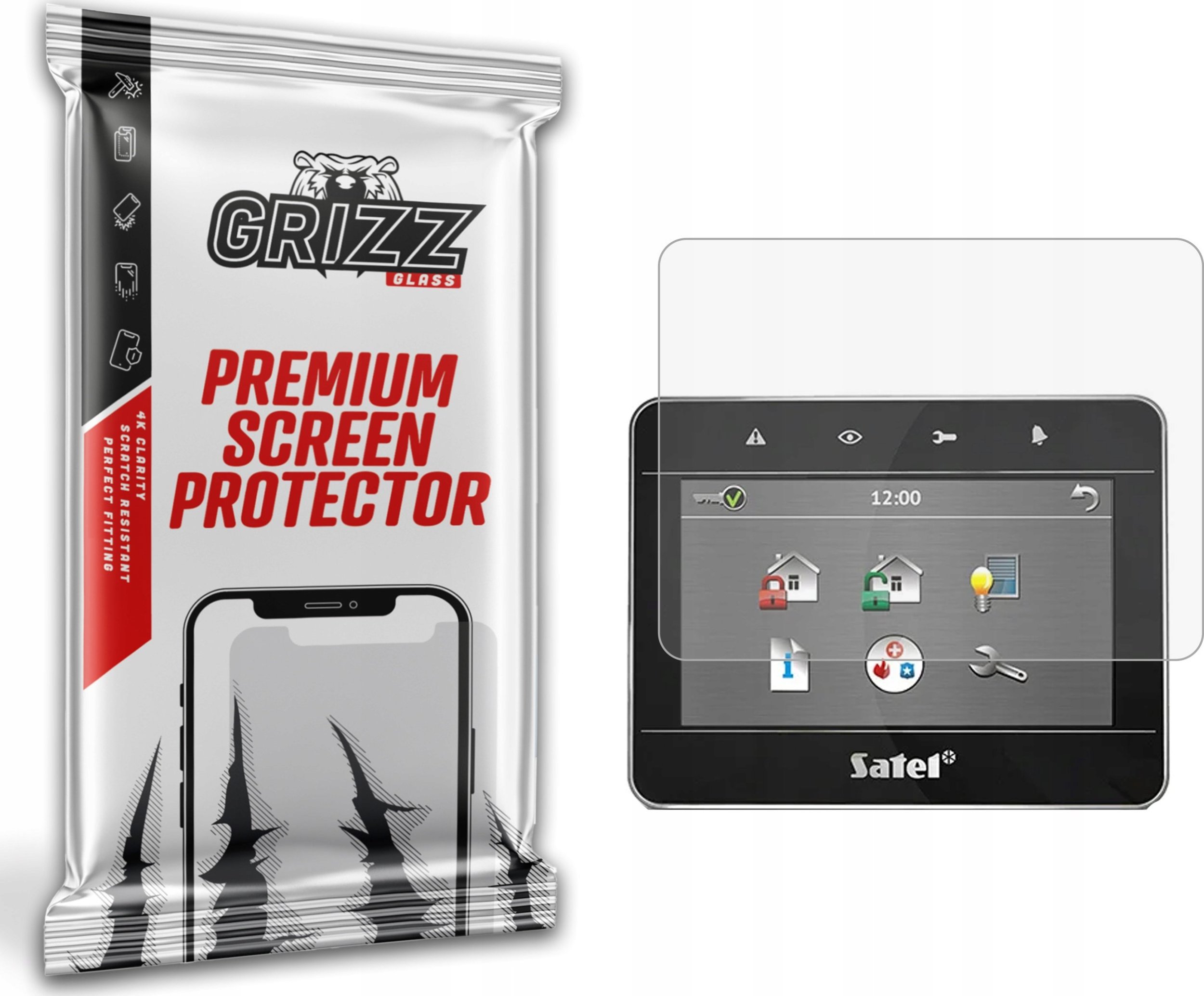 GrizzGlass Folia matowa GrizzGlass PaperScreen do manipulatora alarmowego Satel INT-TSG-BSB 4,3"