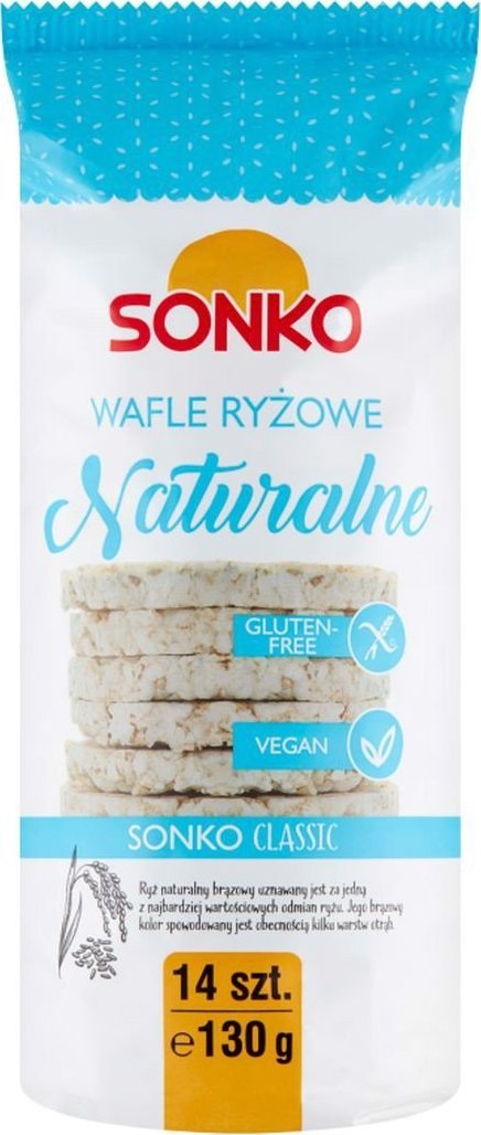 SONKO Sonko Classic Wafle ryżowe naturalne 130 g (14 sztuk)