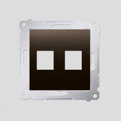 Kontakt-Simon Pokrywa gniazda teleinformatycznego podwójnego 2xRJ Keystone płaska brąz (DKP2.01/46)