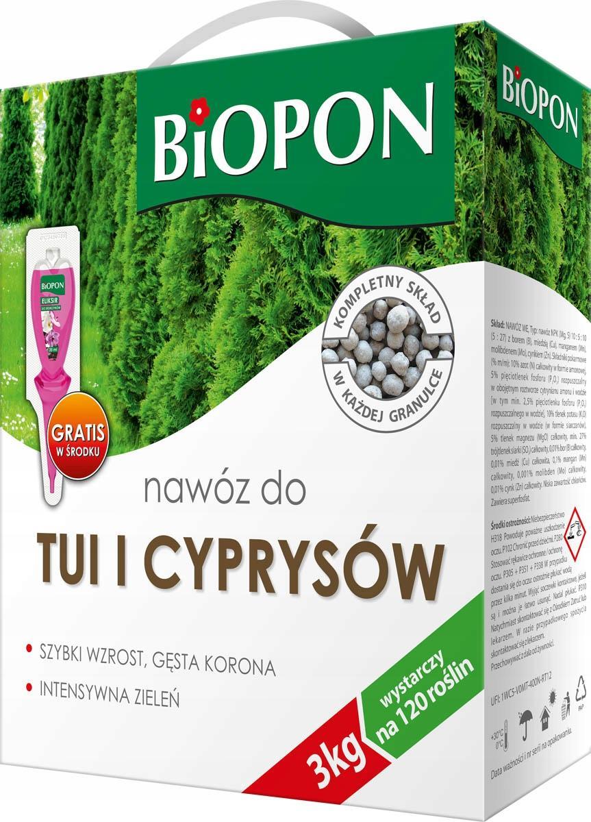Biopon Nawóz Do Tui I Cyprysów 3kg Biopon