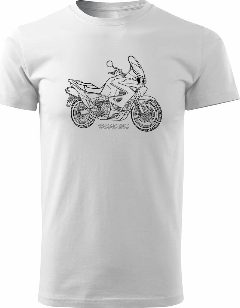 Topslang Koszulka motocyklowa z motocyklem Honda Varadero męska biały REGULAR XL